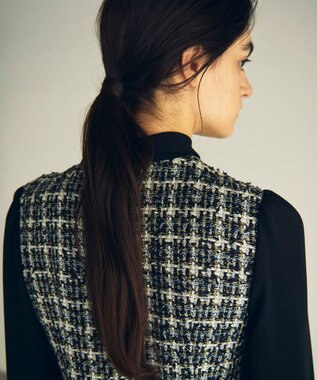 GRACE CONTINENTAL ツイードコンビワンピース ブラック