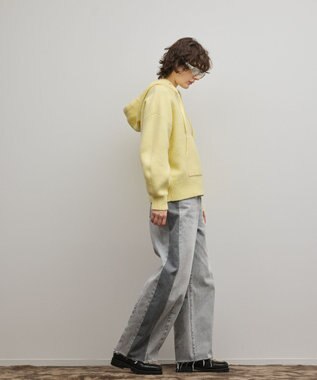 GRACE CONTINENTAL ガーターニットパーカー イエロー