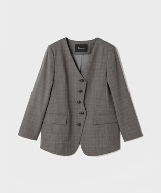 GRACE CONTINENTAL デザインフロントジャケット グレンチェック