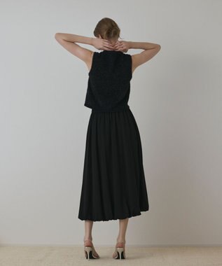 GRACE CONTINENTAL ラメフェザ－ニットトップ ブラック