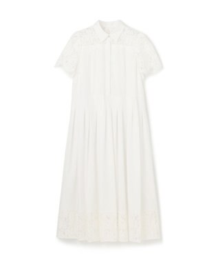 GRACE CONTINENTAL レースコンビタフタワンピース ホワイト