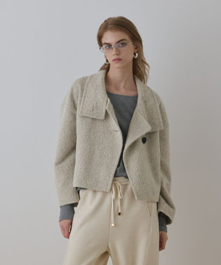 GRACE CONTINENTAL アルパカシャギージャケット ベージュ