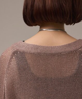 GRACE CONTINENTAL ラメルーズニットカーディガン ベージュ