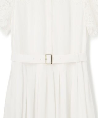 GRACE CONTINENTAL レースコンビタフタワンピース ホワイト