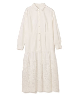 GRACE CONTINENTAL 刺繍ヘムシャツワンピース ホワイト