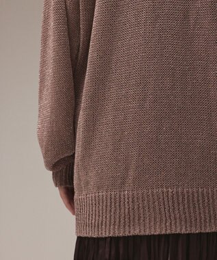 GRACE CONTINENTAL ラメルーズニットカーディガン ベージュ