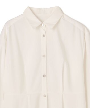 GRACE CONTINENTAL 刺繍ヘムシャツワンピース ホワイト