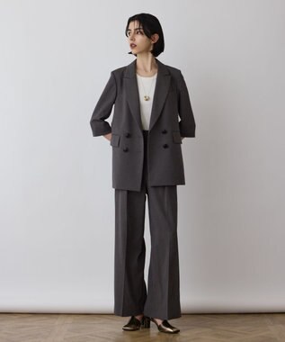 GRACE CONTINENTAL スラブストレッチテーラージャケット チャコール