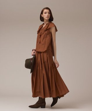 GRACE CONTINENTAL コットンシルクカフタントップ ブラウン