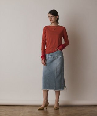 GRACE CONTINENTAL シアーアセテートカットトップ オレンジ