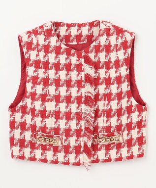 【美品】23SS グレースコンチネンタル　ツイード　ジレ　ダブル　ホワイト 36 美品】23SS グレースコンチネンタル ツイード ジレ ダブル