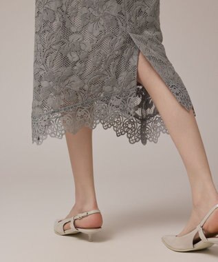 GRACE CONTINENTAL フロッキーレーススカート ライトグリーン