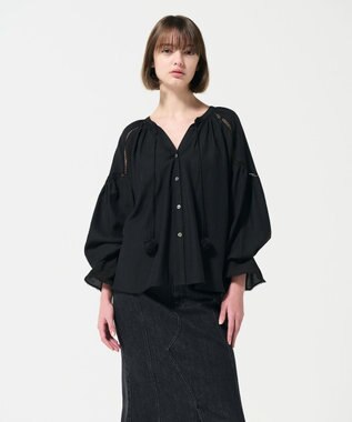 GRACE CONTINENTAL トリアセカフタントップ ブラック