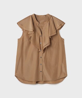 GRACE CONTINENTAL フリルスキッパーブラウス キャメル