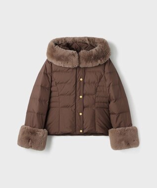 GRACE CONTINENTAL エコファーショートダウンジャケット ブラウン