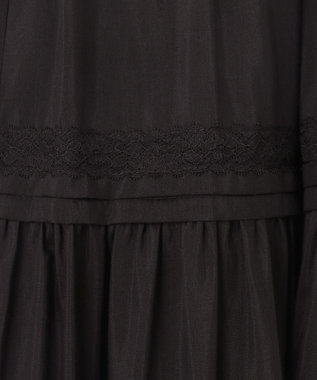 GRACE CONTINENTAL ギャザーレースロングスカート ブラック