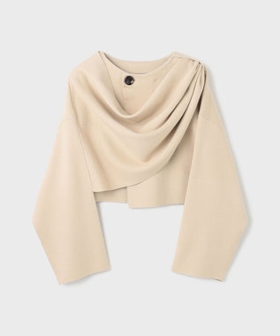 GRACE CONTINENTAL ケープショートニットトップ ベージュ