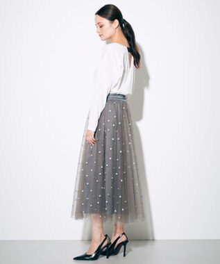 2023aw GRACE CONTINENTALフェザーチュールプリーツスカート フェザーチュールプリーツスカート / GRACE CONTINENTAL | GRACE