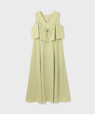 GRACE CONTINENTAL サテンレイヤードワンピース ライトグリーン