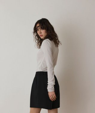 GRACE CONTINENTAL リネンライクショートパンツ ブラック