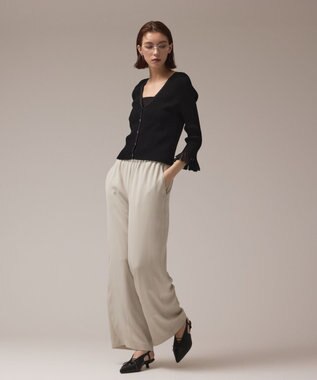 GRACE CONTINENTAL サテンワイドパンツ ライトグリーン