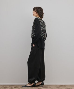 GRACE CONTINENTAL フリンジチュールベスト ブラック