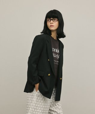 GRACE CONTINENTAL バックタックテーラードジャケット ブラック