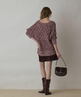 GRACE CONTINENTAL オーバーニットカーディガン ボルドー