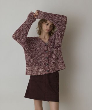 GRACE CONTINENTAL オーバーニットカーディガン ボルドー