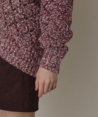 GRACE CONTINENTAL オーバーニットカーディガン ボルドー