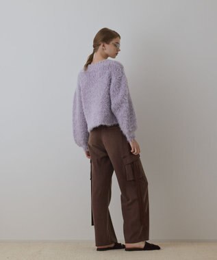 GRACE CONTINENTAL バルキーフェザーニットトップ ラベンダー