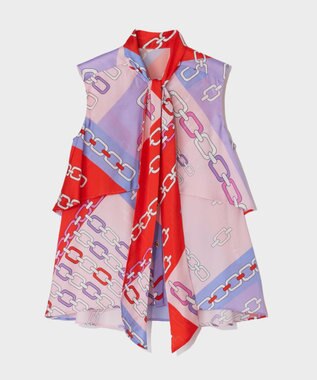 GRACE CONTINENTAL チェーンレイヤードノースリーブ レッド