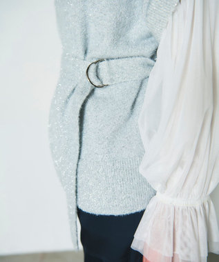 GRACE CONTINENTAL フェザーニットコンビトップ ホワイト