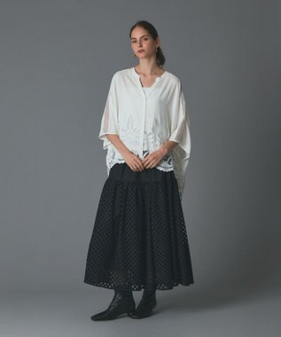 GRACE CONTINENTAL メッシュカットワークスカート ブラック