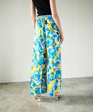 GRACE CONTINENTAL ペイントカラーワイドパンツ イエロー