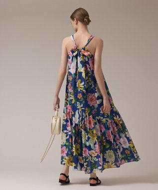 GRACE CONTINENTAL フラワープリントキャミドレス ブルー