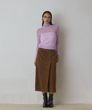 GRACE CONTINENTAL シアーリブニットトップ ピンク