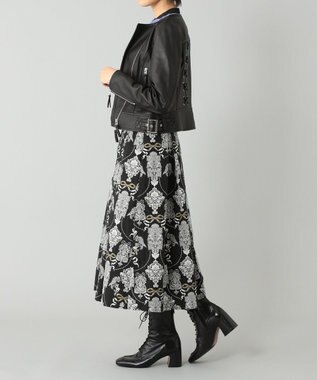 GRACE CONTINENTAL レースアップライダースジャケット ブラック