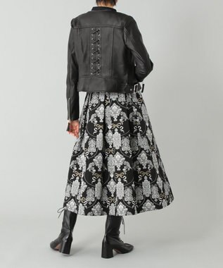 GRACE CONTINENTAL レースアップライダースジャケット ブラック