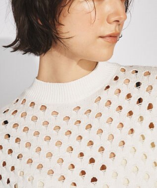 GRACE CONTINENTAL スラッシュニットトップ ホワイト