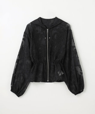 GRACE CONTINENTAL ジャガード刺繍ブルゾン ブラック