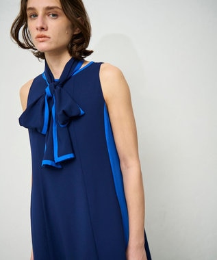 GRACE CONTINENTAL バイカラーフレームドレス ネイビー