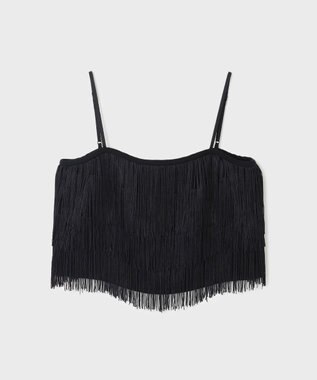 GRACE CONTINENTAL フリンジトップ ブラック