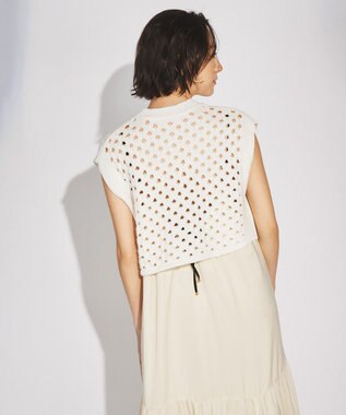 GRACE CONTINENTAL スラッシュニットトップ ホワイト