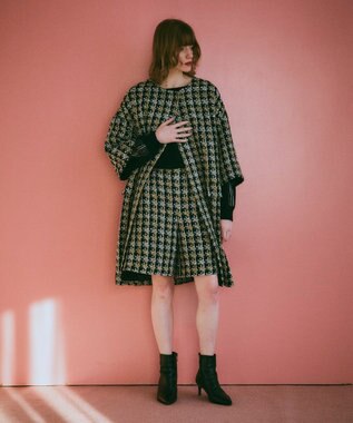 GRACE CONTINENTAL シャイニーツイードハーフパンツ ネイビー