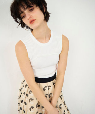 GRACE CONTINENTAL マリンニットワンピース ホワイト