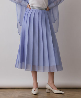 GRACE CONTINENTAL マットシアープリーツスカート ブルー