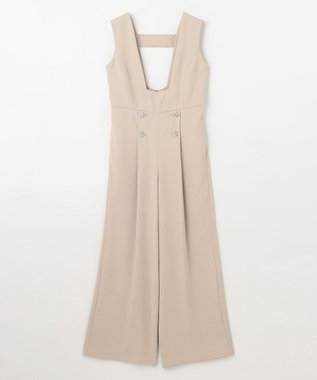 GRACE CONTINENTAL ビジュー釦サロペット ベージュ