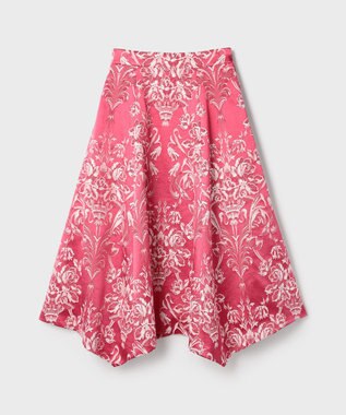 GRACE CONTINENTAL オーナメントジャガードハンカチヘムスカート ピンク