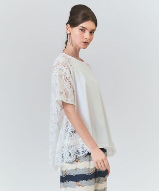 GRACE CONTINENTAL バックレース天竺トップ ホワイト